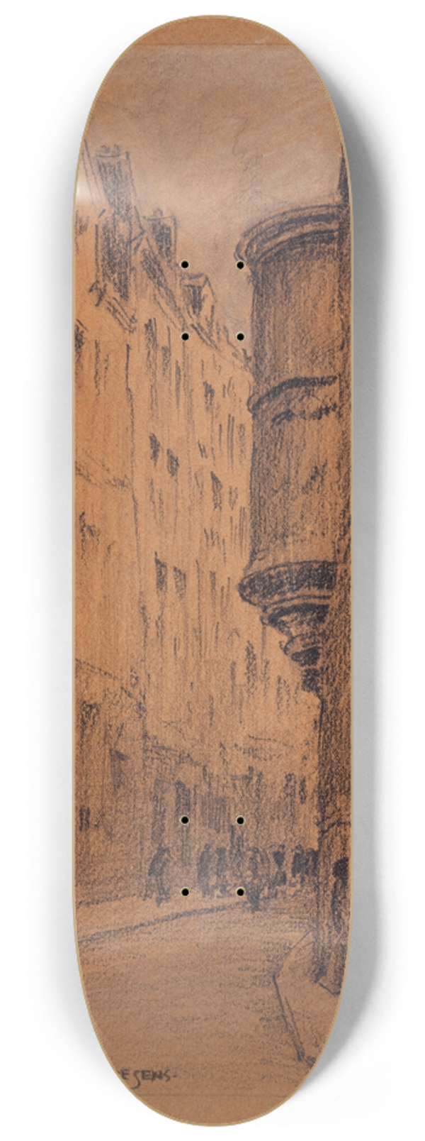 Ferdinand Boberg - Rue de lHtel de Ville; lhtel de Sens 8.25 inch art skate deck