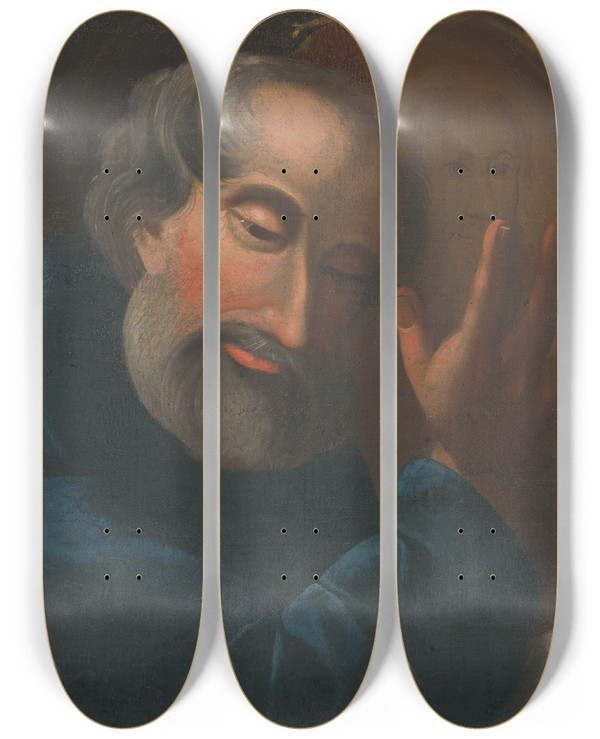 Triptych art skateboard deck of Jan Fignowski Saint Judas Thaddeus by Jan Fignowski (1769-1834)