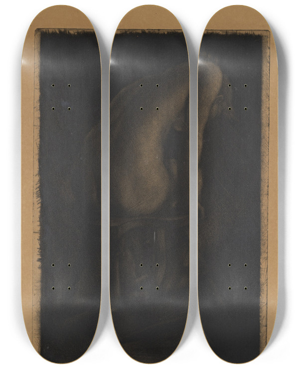 Triptych art skateboard deck of Carl Larsson Model by Carl Larsson (1853-1919)