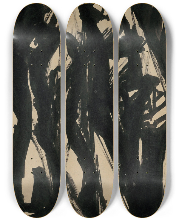 Triptych art skateboard deck of Jn Novk Old Man by Jan Novak (1921-1944)