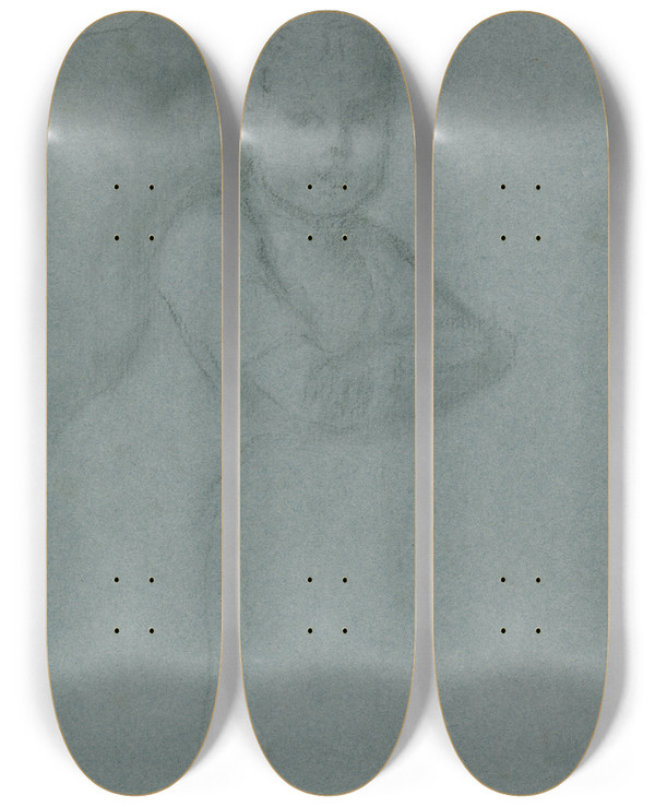 Triptych art skateboard deck of Allan Ramsay George Iv When Prince Of Wales by Allan Ramsay (1713-1784)