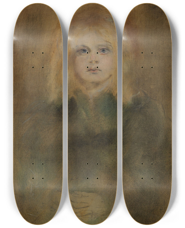 Triptych art skateboard deck of Franz Von Lenbach Marion Lenbach Tochter Des Knstlers by Franz Von Lenbach (1836-1904)
