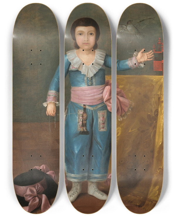 Triptych art skateboard deck of Agustn Esteve Y Marques Portrait Of Juan Maria Osorio by Agustin Esteve Y Marques (1753-1830)