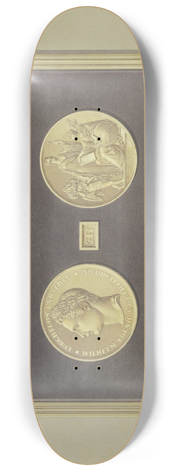 Ferdinand Fellner - Denkmnze auf das Fest der 25jhrigen Regierung Wilhelms, Knig von Wrttemberg 8.25 inch art skate deck