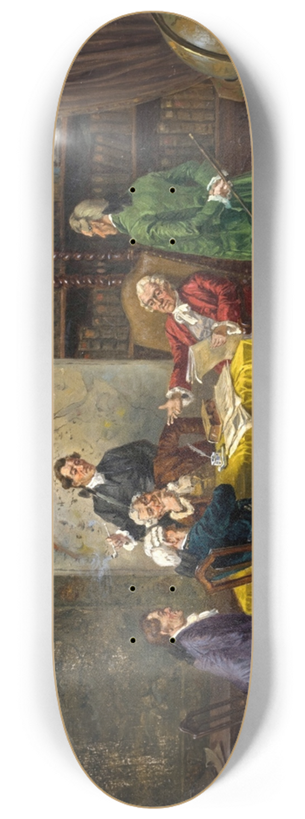 Albert Joseph Franke - Herrenrunde im Bibliothekszimmer 8.25 inch art skate deck