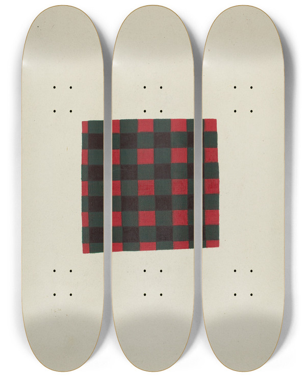 Triptych art skateboard deck of Lucille Lacoursiere Textile by Lucille Lacoursiere
