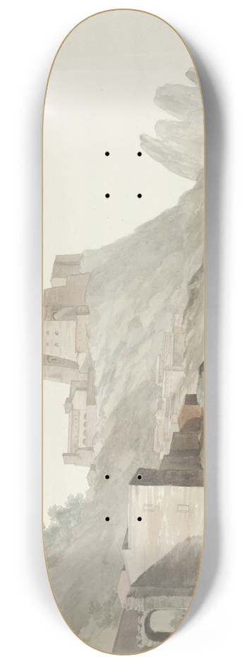 Abraham-Louis-Rodolphe Ducros - Rots en stad Scilla in de regio Calabri aan de oostkust 8.25 inch art skate deck