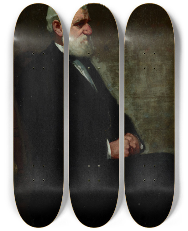Triptych art skateboard deck of James Nairn Portrait Of Archibald Nairn Esq by James M Nairn (1859-1904)