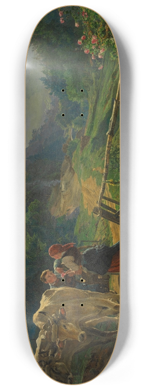 Ferdinand Georg Waldmller - Die Rosenzeit 8.25 inch art skate deck