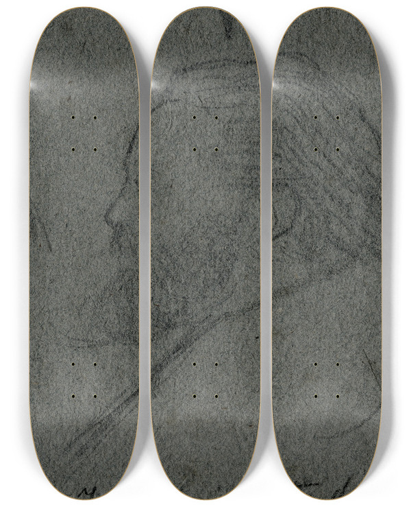 Triptych art skateboard deck of Matthijs Maris Jacob Maris by Matthijs Maris (1839-1917)