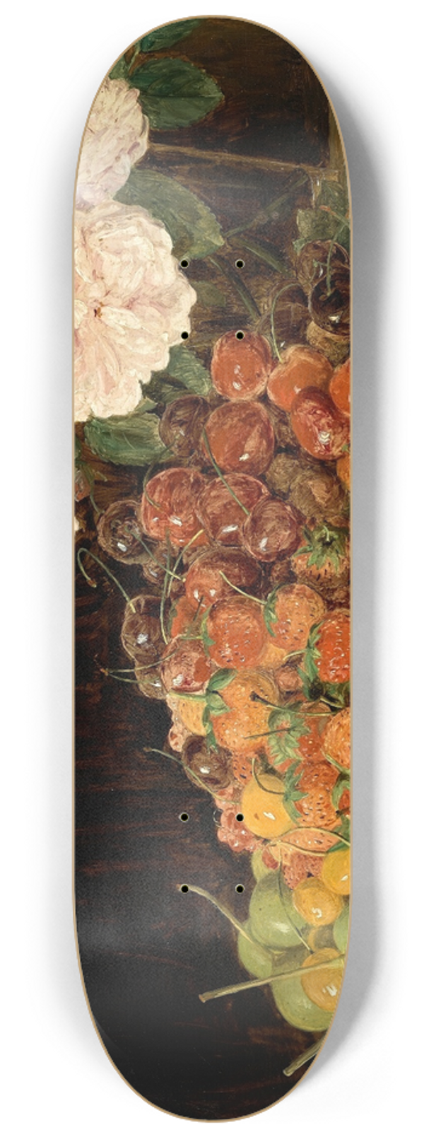 Ferdinand Georg Waldmller - Stillleben mit Rosen, Erdbeeren und Brot 8.25 inch art skate deck