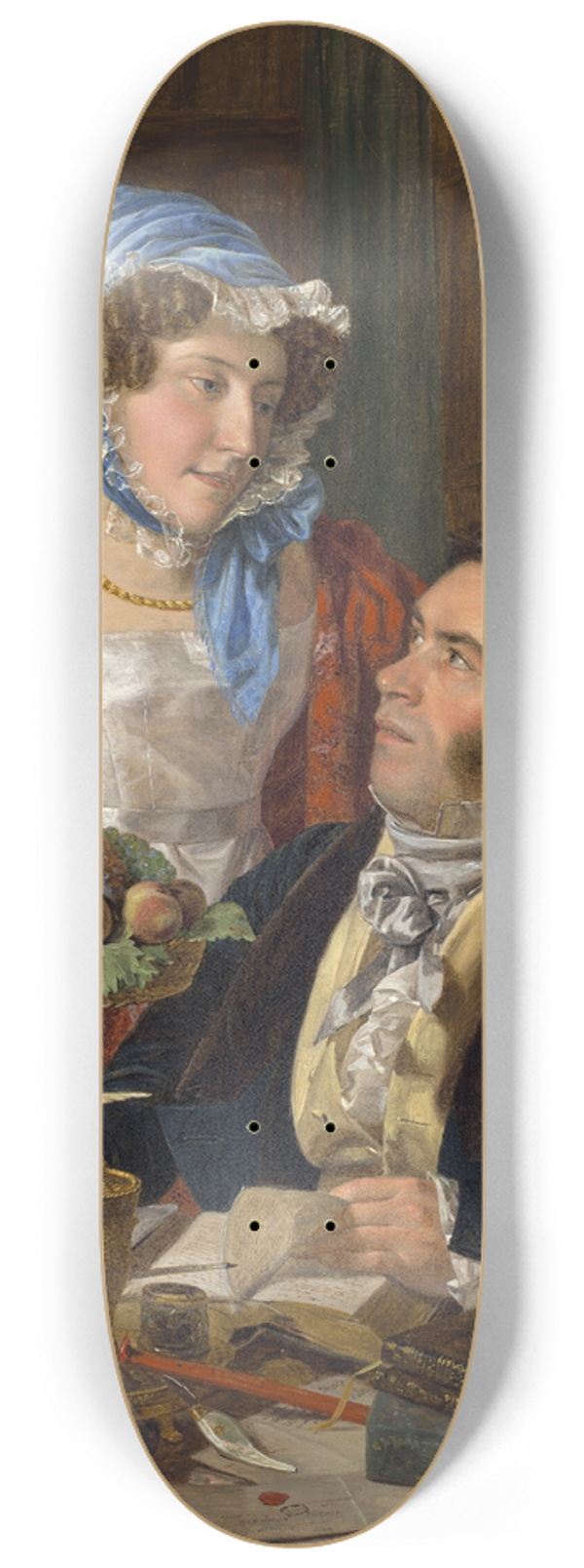 Ferdinand Georg Waldmller - The Cartographer Professor Josef Jttner and His Wife 8.25 inch art skate deck