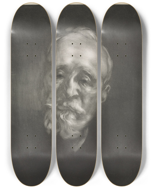 Triptych art skateboard deck of Eugne Carriere Puvis De Chavannes by Eugene Carriere (1849-1906)