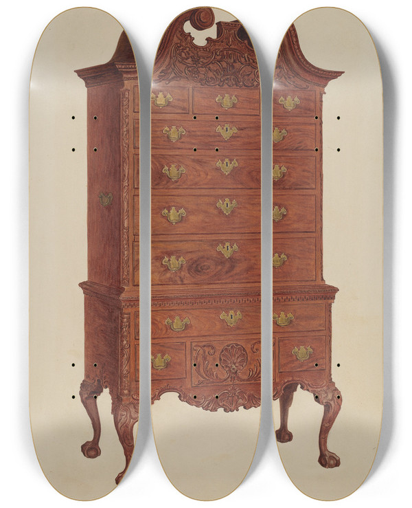 Triptych art skateboard deck of Francis Borelli Highboy_2 by Francis Borelli