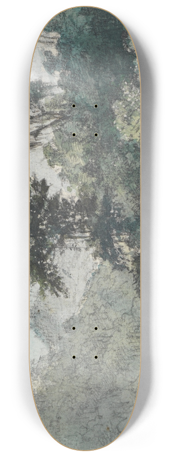 Ferdinand Keller - Blick auf das bewaldete Flussufer 8.25 inch art skate deck