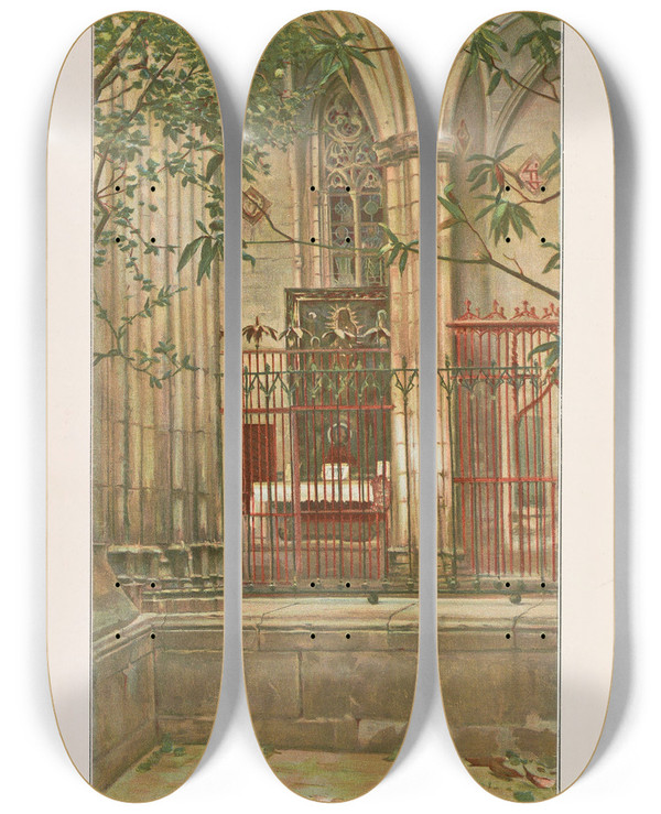 Triptych art skateboard deck of Miguel Segui Publisher Album Salon Pl44 by Miguel Segui (Publisher) (19-)