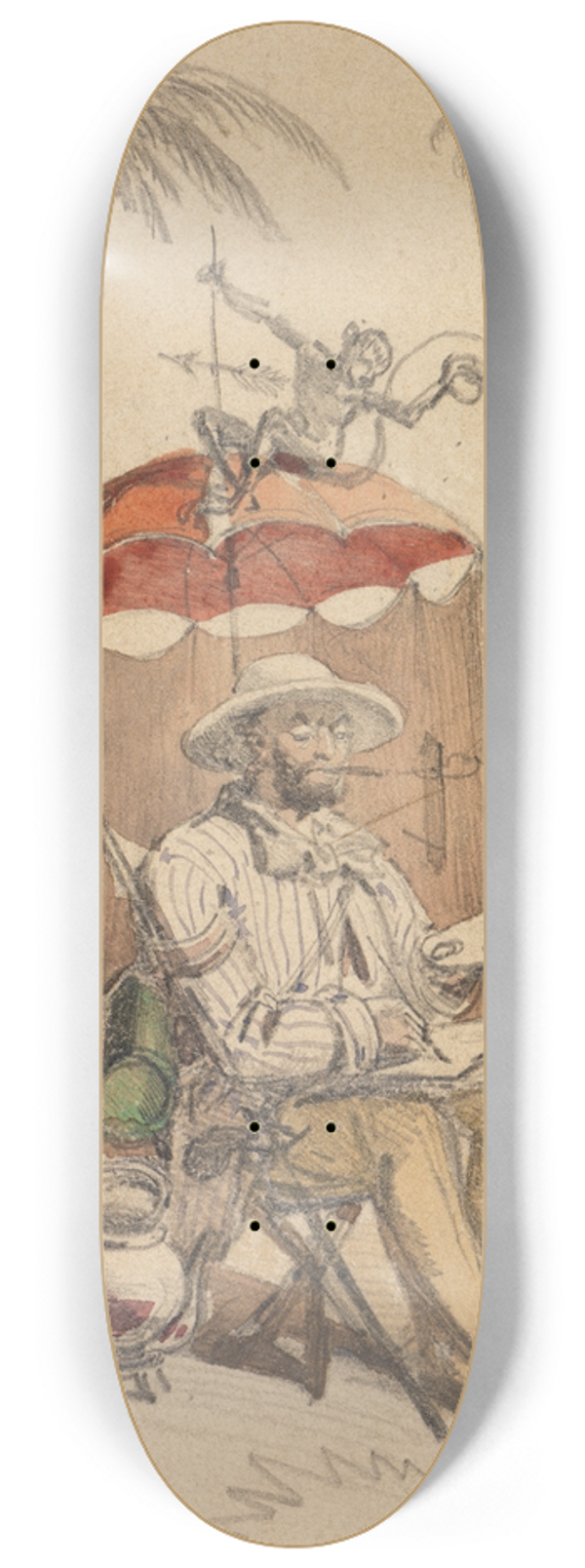 Ferdinand Keller - Maler in einem Zelt 8.25 inch art skate deck