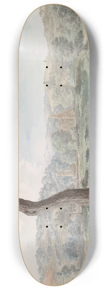 Abraham-Louis-Rodolphe Ducros - Rune van Castor en Pollux tempel binnen muren van oude Agrigento 8.25 inch art skate deck