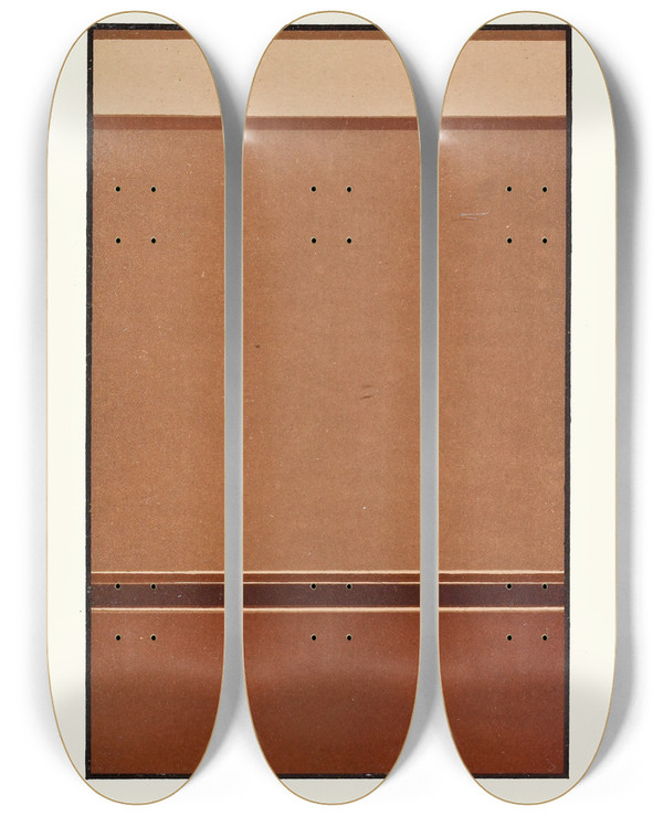 Triptych art skateboard deck of James Ward Gradated Tones Of Broken Red An Example Of The Small Interval In Colour by James Ward (1851-1924)