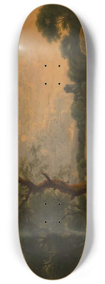 Ferdinand Kobell - Abendlandschaft mit Heuwagen 8.25 inch art skate deck
