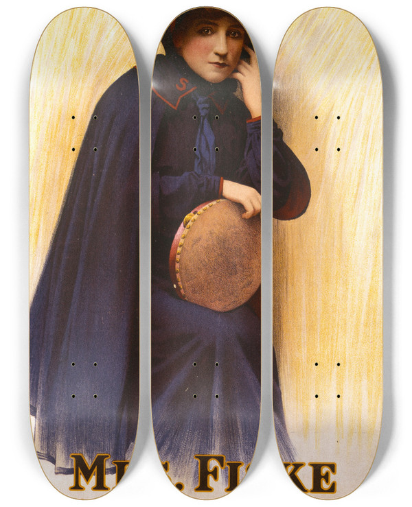 Triptych art skateboard deck of Strobridge Co Lith Salvation Nell by Strobridge Co Lith (1847)