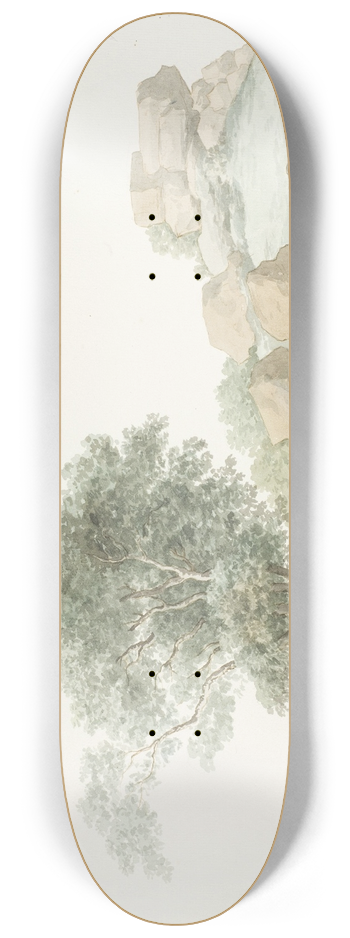 Abraham-Louis-Rodolphe Ducros - Rune van Zeus Olympus tempel van oude Agrigento 8.25 inch art skate deck