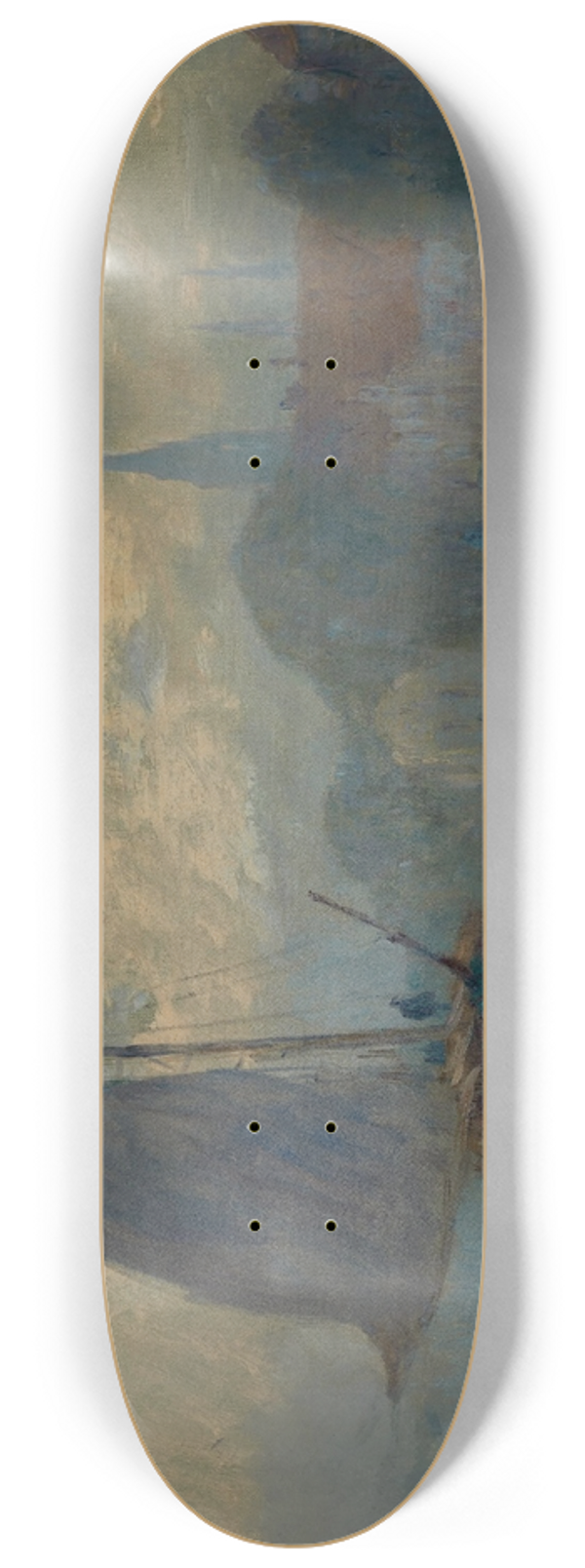 Albert Lebourg - Bords de la Schie  Delft, effet de brouillard 8.25 inch art skate deck