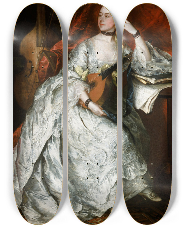Triptych art skateboard deck of Thomas Gainsborough Ann Ford Later Mrs Philip Thicknesse by Thomas Gainsborough (1727-1788)