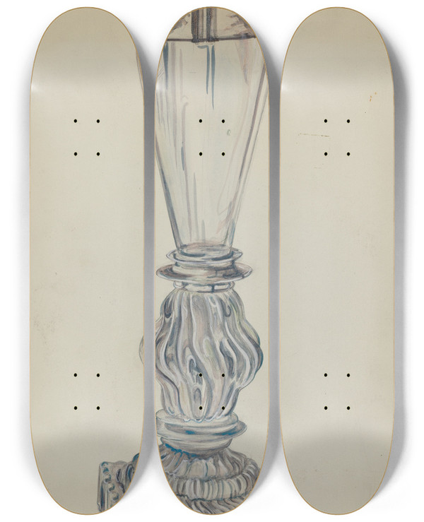 Triptych art skateboard deck of Ella Josephine Sterling Lamp by Ella Josephine Sterling