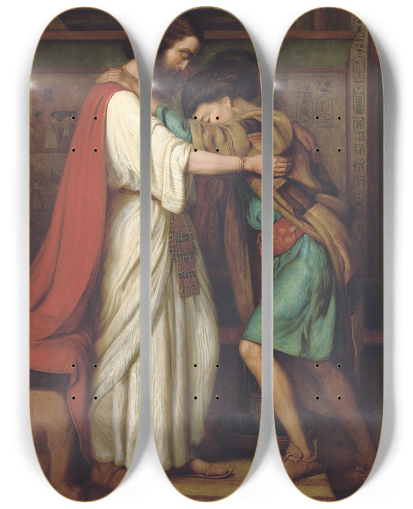 Triptych art skateboard deck of William James Webbe Joseph And Pharoah by William James Webbe (1830-1904)