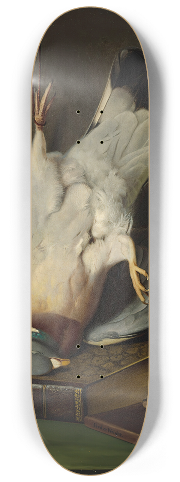 Ferdinand von Wright - A Dead Wood Pigeon 8.25 inch art skate deck