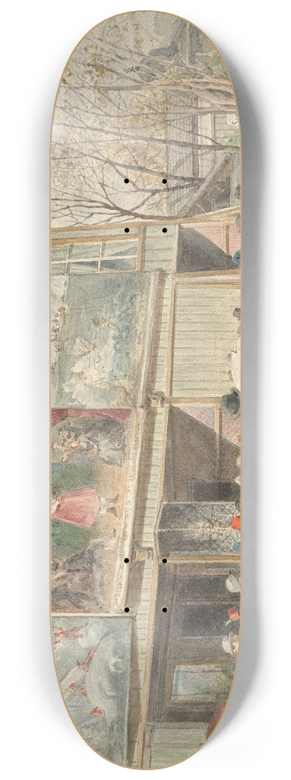 Ferdinand Weckbrodt - Im Wurstelprater in Wien 8.25 inch art skate deck