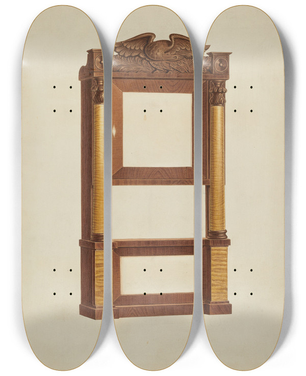 Triptych art skateboard deck of Lorenz Rothkranz Clock by Lorenz Rothkranz