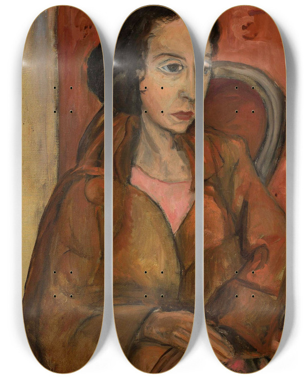 Triptych art skateboard deck of Tytus Czyewski Bucolic by Tytus Czyzewski (1880-1945)