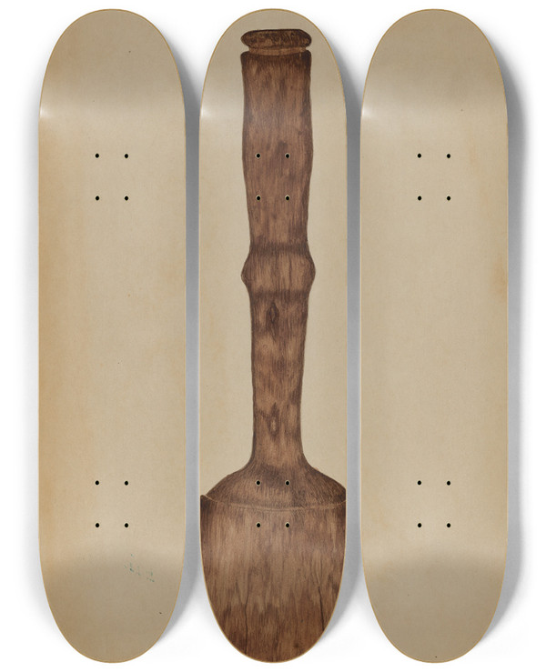 Triptych art skateboard deck of American 20Th Century Masher by American 20Th Century