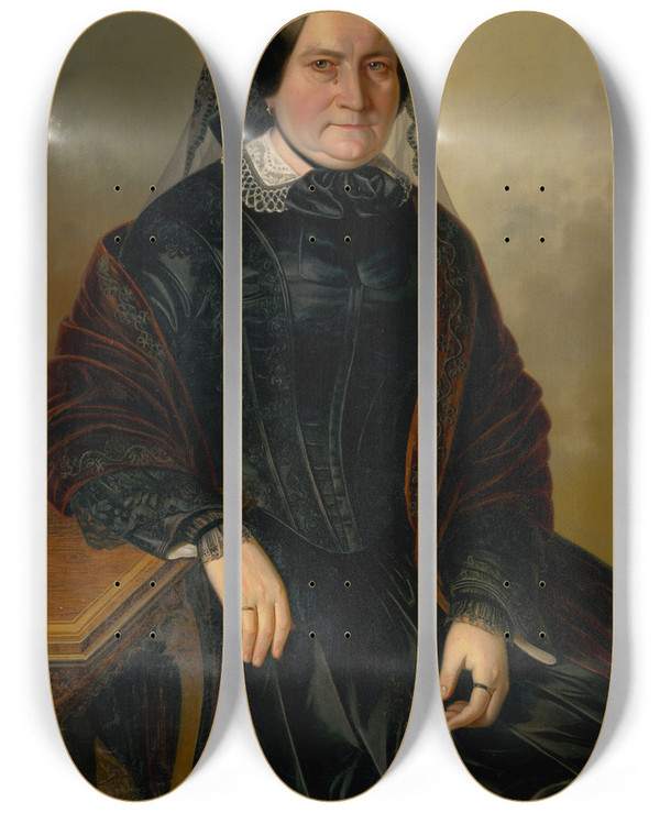 Triptych art skateboard deck of Peter Michal Boh Charlota Ballo Ne Hoffmann by Peter Michal Bohun (1822-1879)