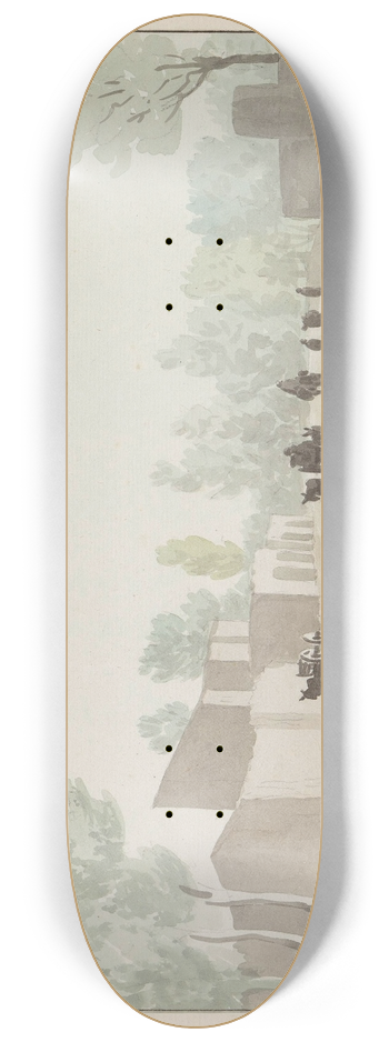 Abraham-Louis-Rodolphe Ducros - Straatbeeld bij verlaten van Napels ter hoogte van Cisterna 8.25 inch art skate deck
