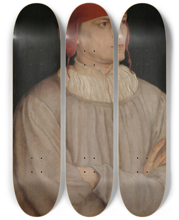Triptych art skateboard deck of Barthel Beham Chancellor Leonhard Von Eck 14801550 by Barthel Beham (1502-1540)