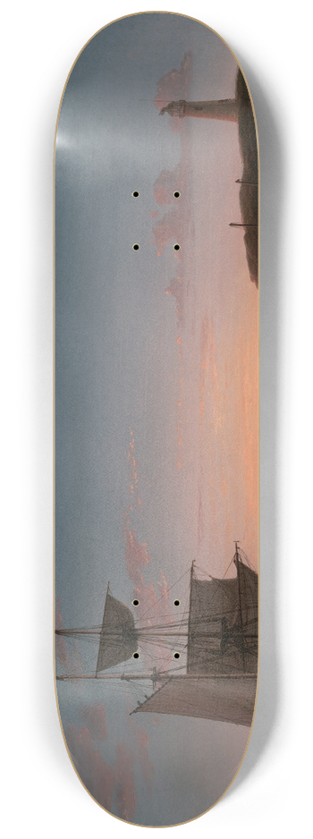 Fitz Henry Lane - Lighthouse at Camden,Maine 8.25 inch art skate deck