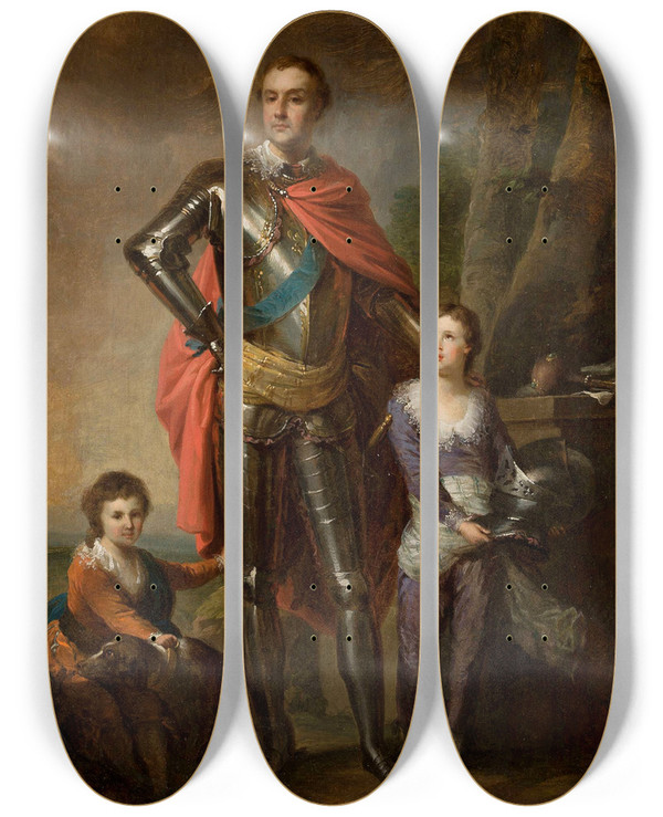 Triptych art skateboard deck of Johann Baptist Von Lampi The Elder Franciszek Ksawery Branicki With His Sons Aleksander And Wadysaw by Johann Baptist Von Lampi The Elder (1751-1830)
