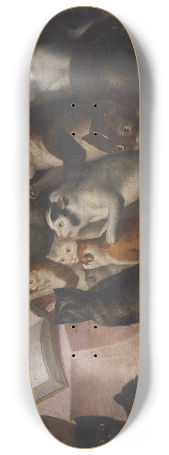 Flemish School - AGlaring Of Cats Making Music And Singing 8.25 inch art skate deck