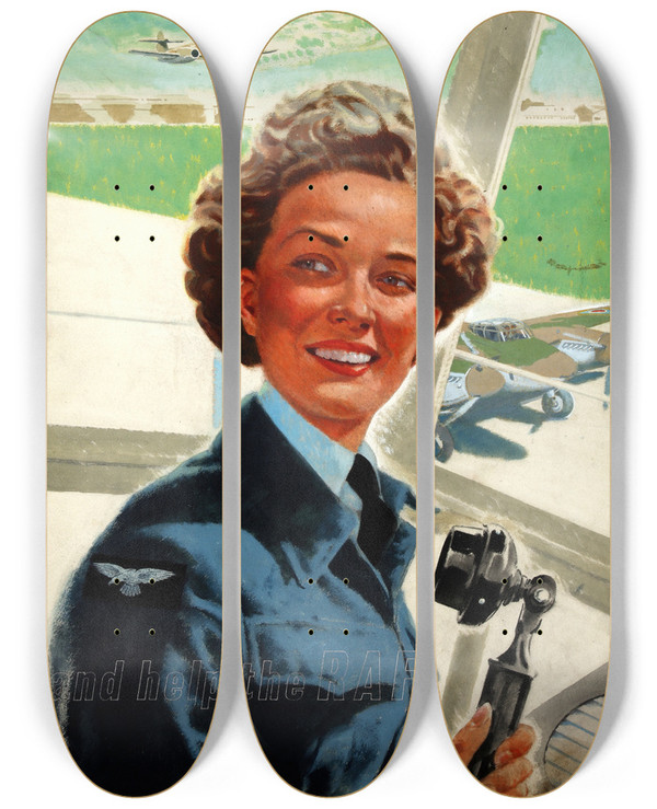 Triptych art skateboard deck of William Little And Help The Raf by William Little (20-)
