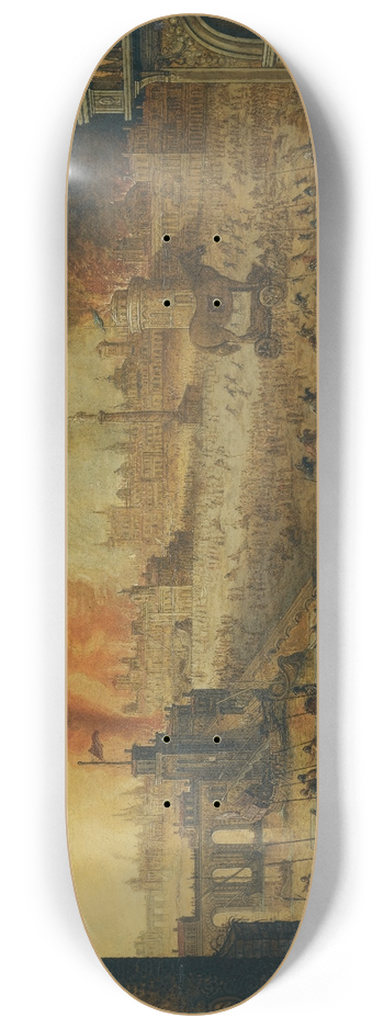 Flemish School - The Burning Of Troy 8.25 inch art skate deck
