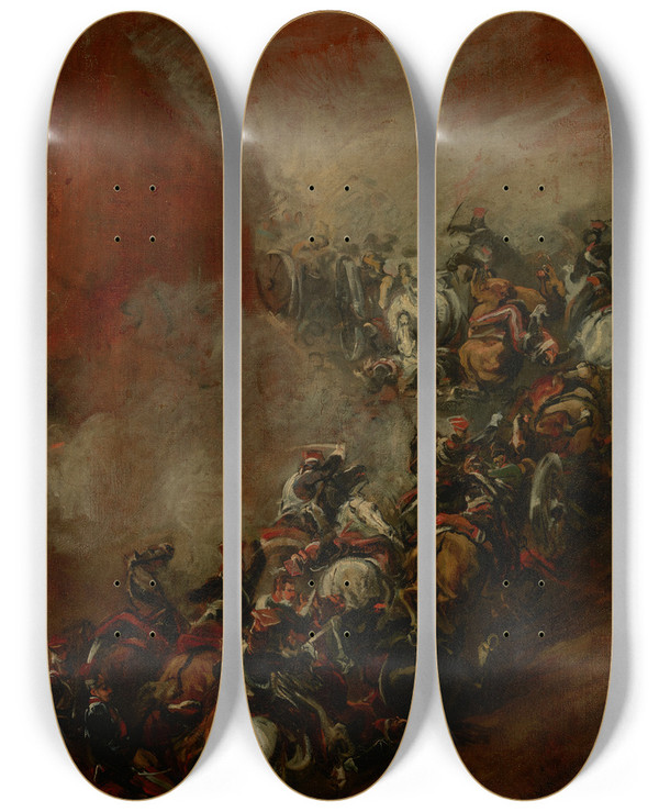 Triptych art skateboard deck of Piotr Michaowski Somosierra by Piotr Michalowski (1800-1855)