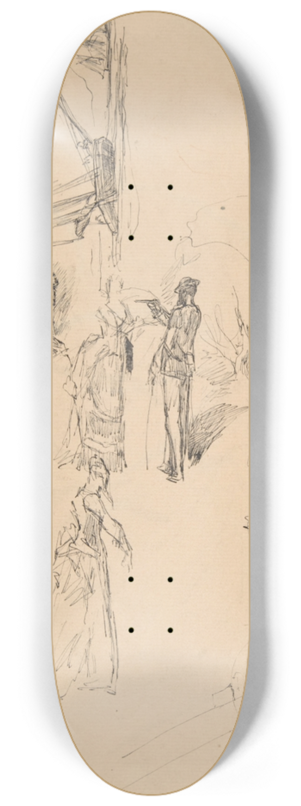 Flicien Rops - Figure study 8.25 inch art skate deck