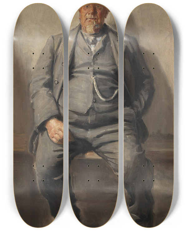 Triptych art skateboard deck of Michael Ancher En Fisker Fra Bornholm by Michael Ancher (1849-1927)