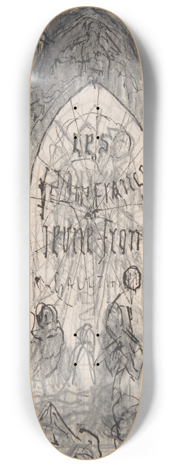 Flicien Rops - Study for frontispiece for Les Jeunes France by Theophile Gautier 8.25 inch art skate deck