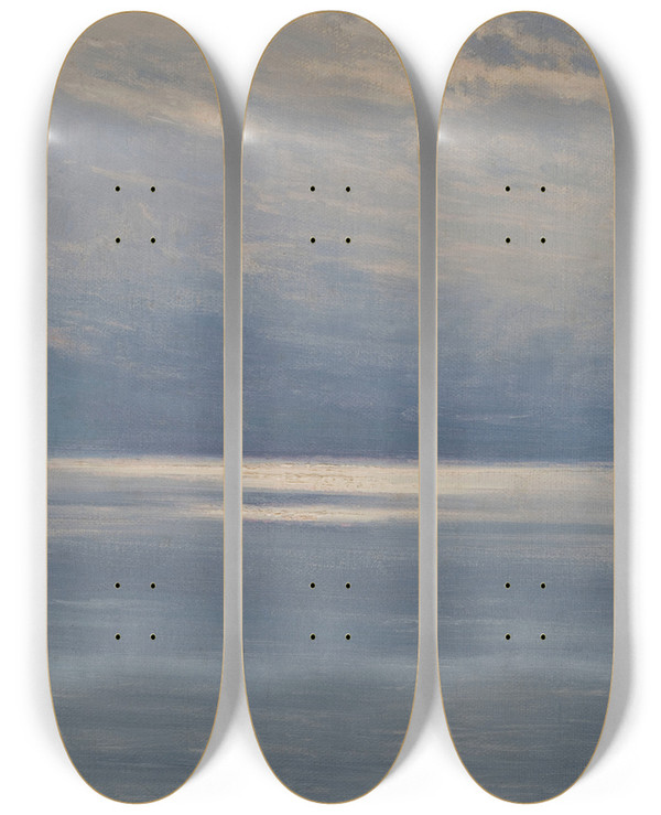 Triptych art skateboard deck of Henrybrokman Golfe De Salerne Italie by HenryBrokman (1868-1933)