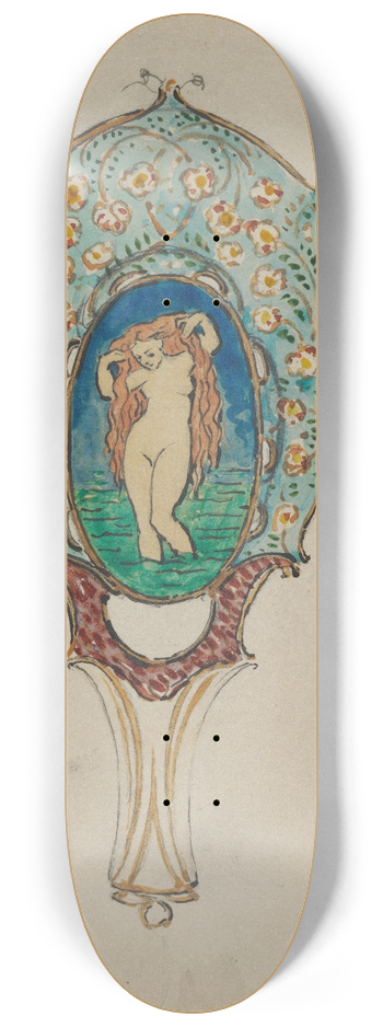 Flix Bracquemond - Design for a Hand Mirror 8.25 inch art skate deck