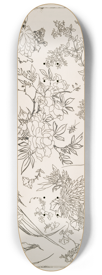 Flix Bracquemond - Fleurs 8.25 inch art skate deck